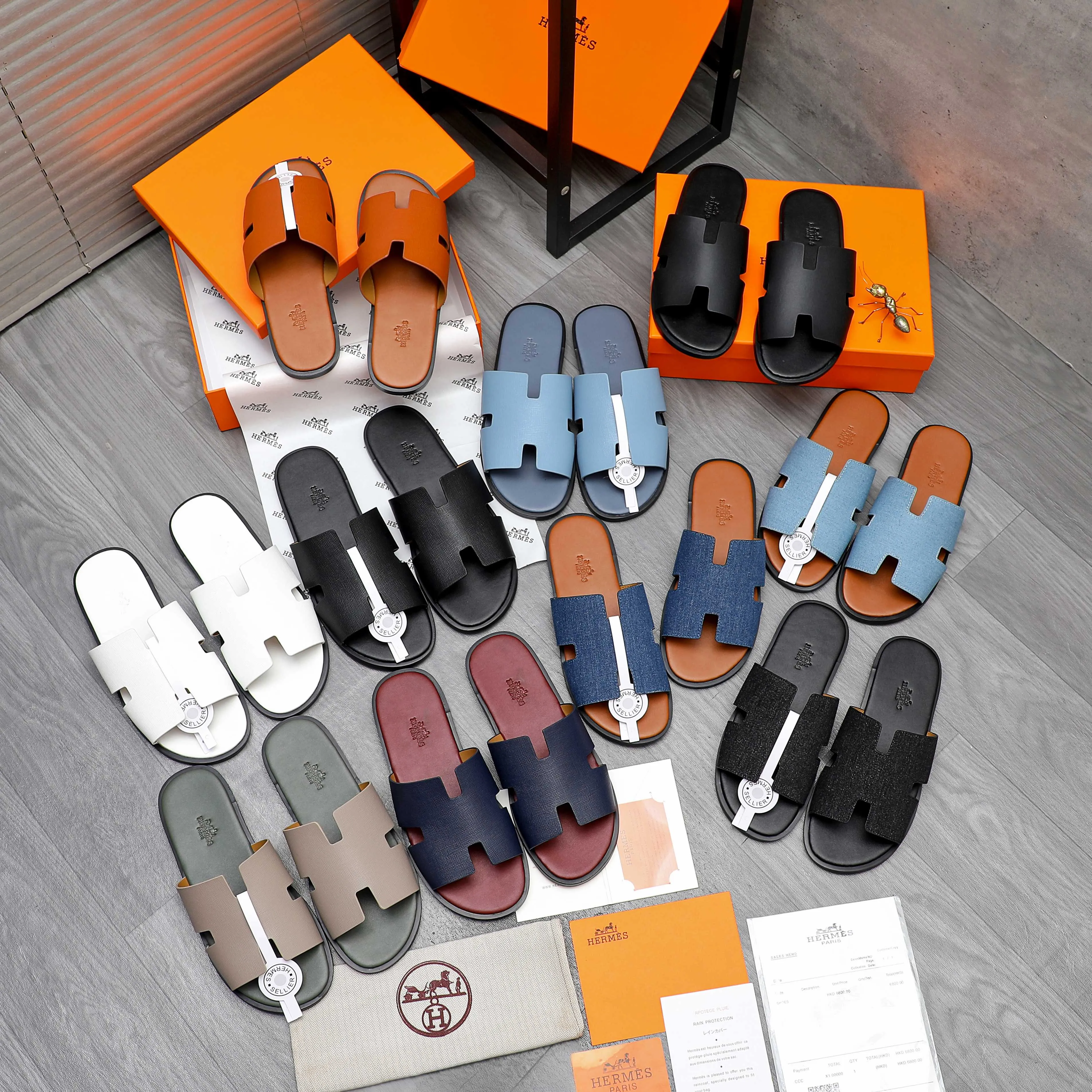 Men's shoes 💰280 Product trademark: Hermes "Hermes" slippers Regular size: 38-46 Product material: vertical grain cowhide upper, microfiber lining, original outsole